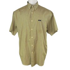 Chaps Ralph Lauren XL Yellow Check Short Sleeve Button Down Shirt 360