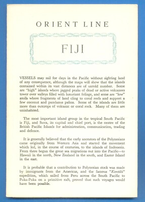 FIJI. ORIENT LINE PORT GUIDE. GRÖSSE 12,5 x 18,5 cm