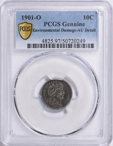 1901 O Barber Dime 10c PCGS AU Details