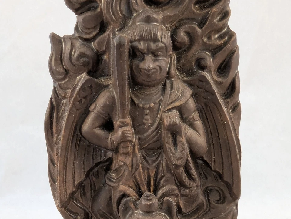 Estatua sintoísta de cerámica japonesa escultura de Tengu Yokai en zorro Kitsune Foto 4 de 4