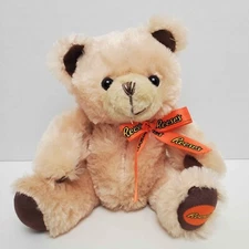 Galerie Reese’s Teddy Bear Tan & Brown 7” Plush Stuffed Animal Toy Orange Ribbon