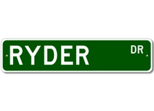 RYDER Drive Custom Street Sign Personalized Last Name Aluminum Metal Plaque
