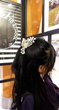 Butterfly Hair Claw Flower Rhinestone Hair Clip Hair Jaw Non-slip Gold Elegant