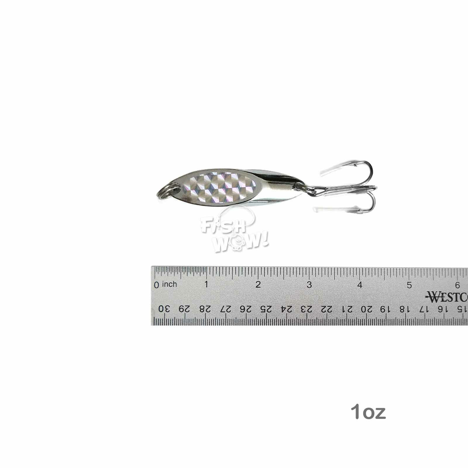 Qty 100 Fish WOW!® 1oz Chrome Silver Laser Fishing Kast Spoon jig Champ Cast NEW - Image 2