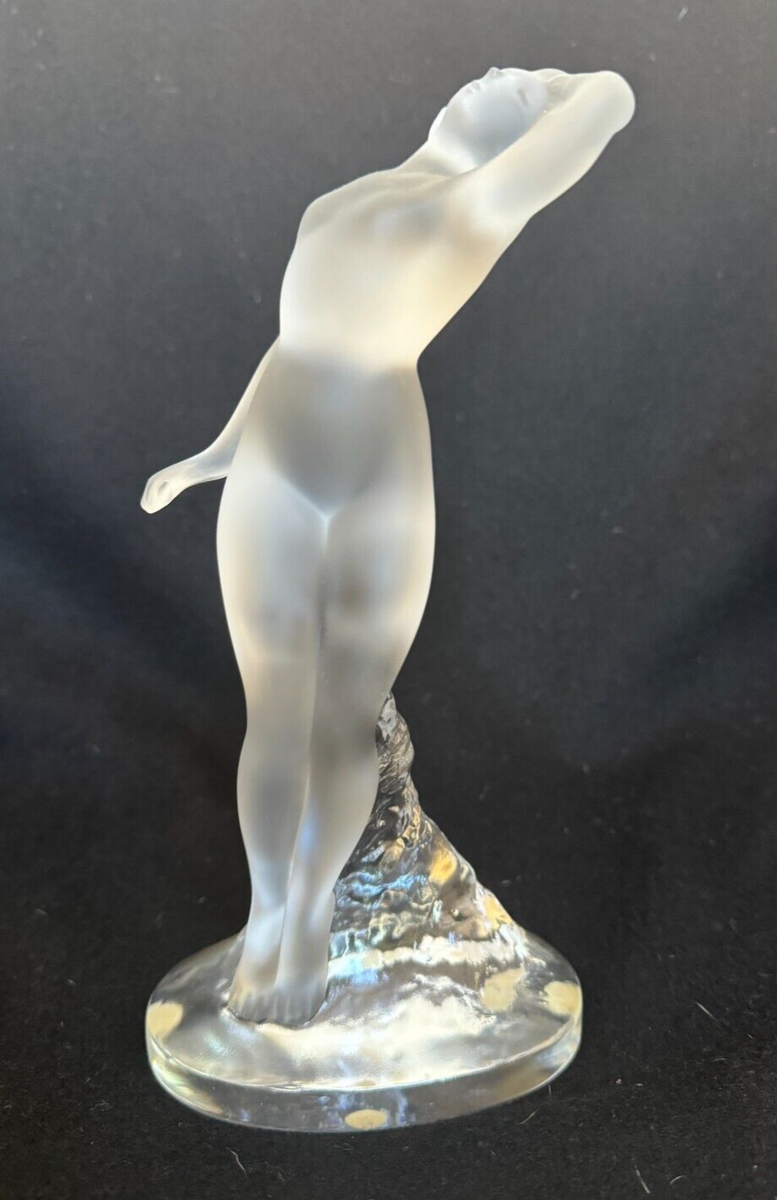ラリック クリスタル裸婦像 ダンスーズ 踊り子の彫刻 フランス製 Vintage Lalique Frosted Glass Nude Woman Figurine 