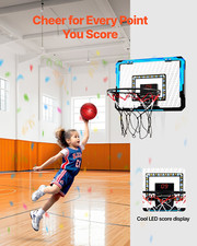 Kids Basketball Hoop with LED Lights Audio Scoreboard - Indoor Outdoor Baske