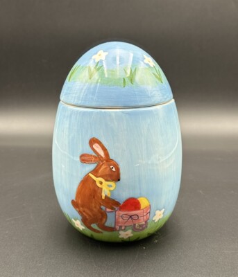 Osterei Bonboniere Dose blau mit Osterhase Ostern Arko Deckeldose #O1000