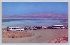 Aerial View Bus Cars LAkeview Point Boulder Dam highway Lake Mead Nevada P876