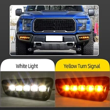 Bumper LED Fog Lights w/Turn Signal Lamps For Ford F-150 F150 Raptor 2017-2020