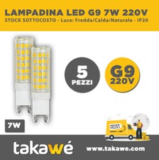 5 PEZZI LAMPADINE LED SMD 7W 360° ATTACCO G9 LUCE FREDDA / CALDA / NATURALE 220V