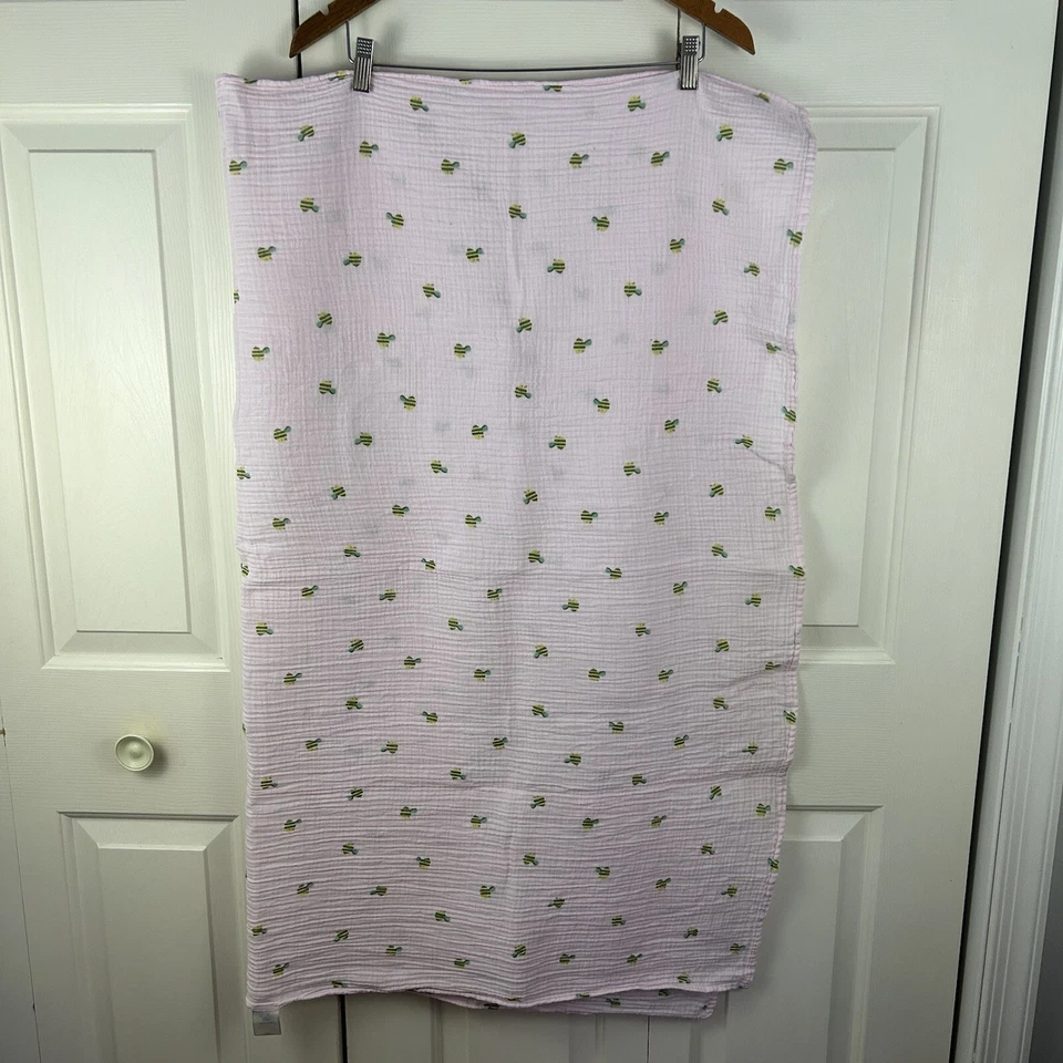 Cloud Island Pink Bumblebee Baby Swaddle Manta Amarillo Abeja Muselina Algodón Lovey Foto 4 de 4