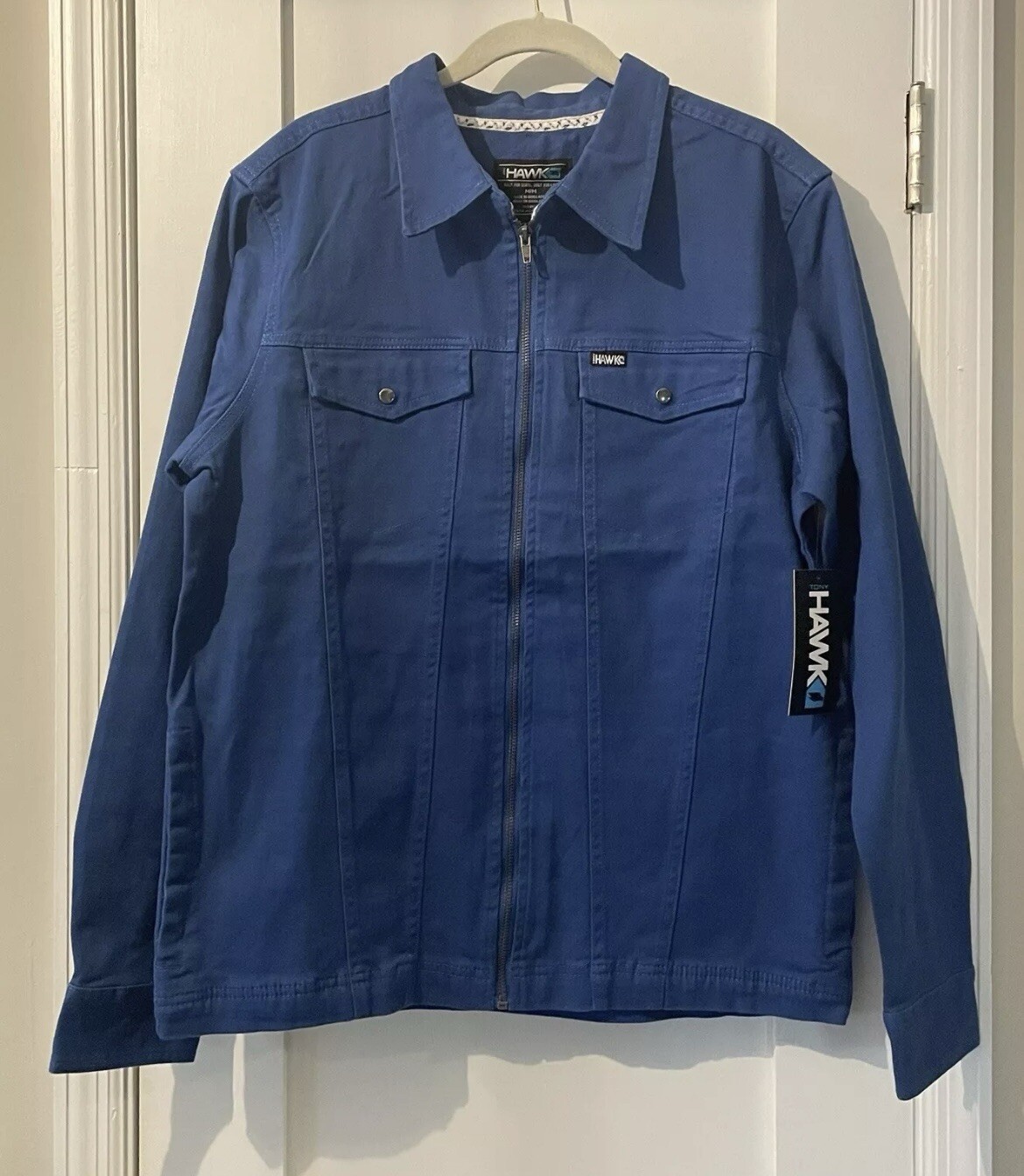 Tony Hawk Classic Blue Denim Button Up Jean Jacket Motorcycl