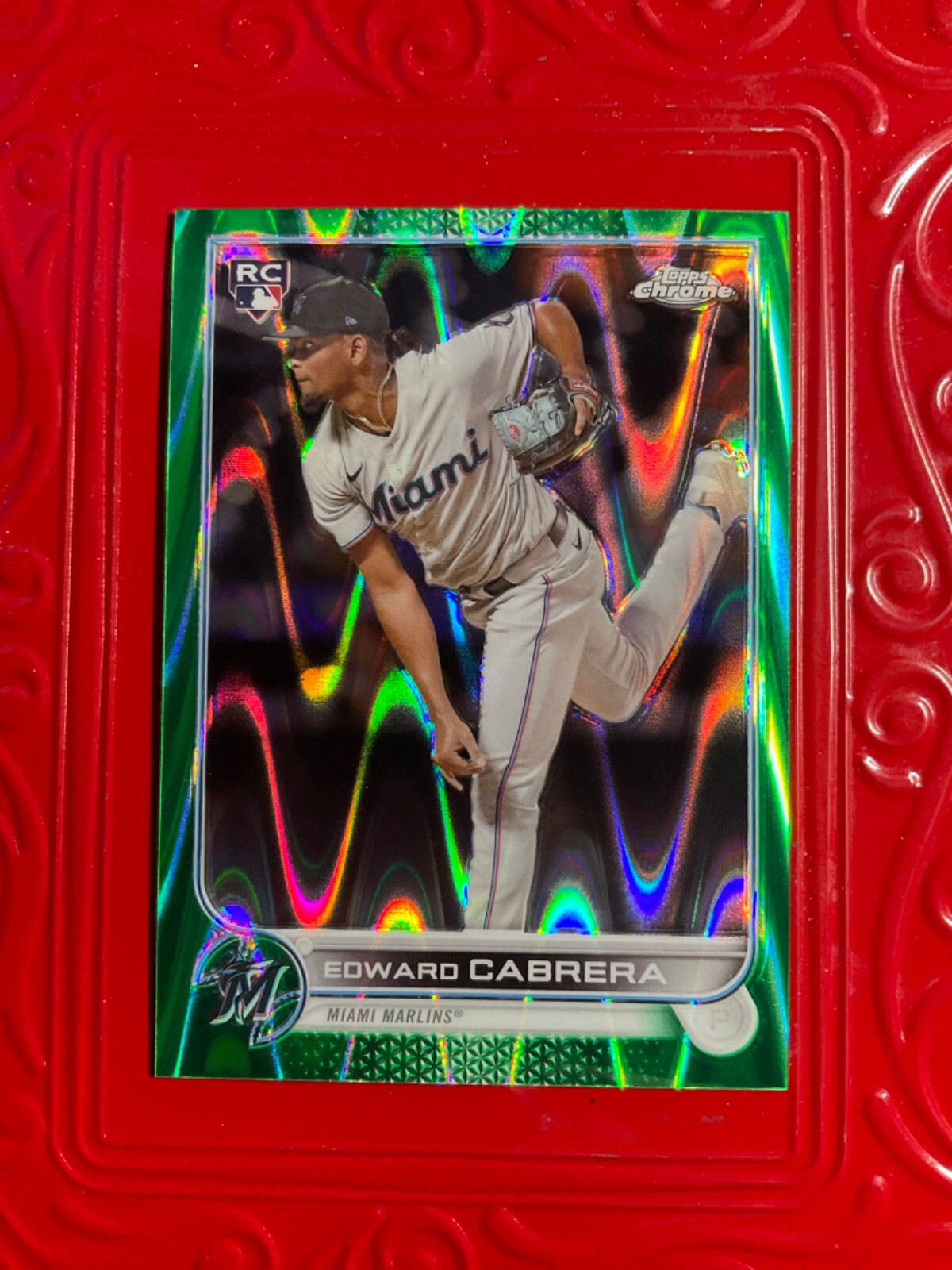 EDWARD CABRERA  2022 Topps Chrome - Green RayWave Refractor #64   /99 !!  ROOKIE