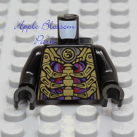 LEGO Ninjago BLACK MINIFIG TORSO - Purple Gold Bone Skeleton Suit Overlord 70728