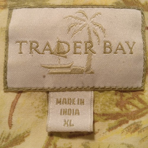 Traders Bay Shirt Mens XL Short Sleeve Button Front Palms Pineapples Cotton - Picture 14 of 14