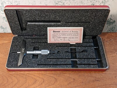 STARRETT 0-3 Inch DEPTH MICROMETER SET NO 449BZ-3R