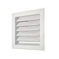 White Plastic Wall Louver, 8x8 inch Static Vent, Ventilation Grille for Walls