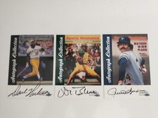 Autographed Dave Parker, Rollie Fingers & Vida Blue Fleer 1999 MLB Cards