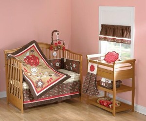 red rose crib bedding