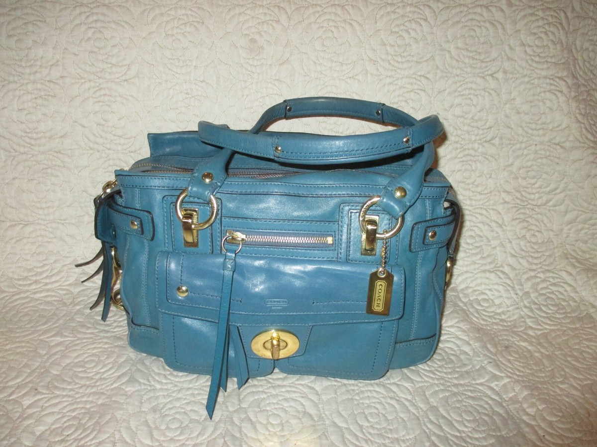 バッグ Coach Teal Hampton Lindsay Satchel Bag s-l1200.jpg