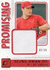 Seung-Hwan Oh relic jersey patch baseball card 2017 Donruss Promising Pros PPMSO