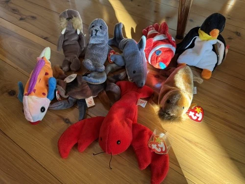 VINTAGE LOT OF TY BEANIE BABY SEA ANIMALS