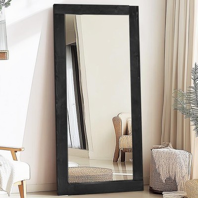 Full Length Mirror 71''x32''   Solid Wood Frame, HD Tempered Glass, Wall Mounte...