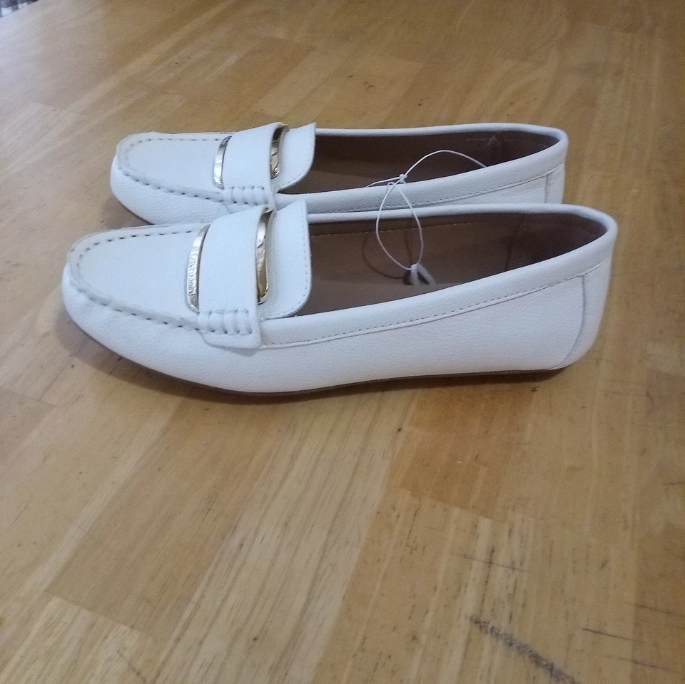 Calvin Klein Mujer Talla 6 Leonie Mocasines Planos Blanco Vestido/Zapatos Informales 34E9797 Foto 2 de 4