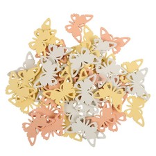 50 Pcs Wooden Decorative Labels Tags for Gift Bags Mini Butterfly Shapes