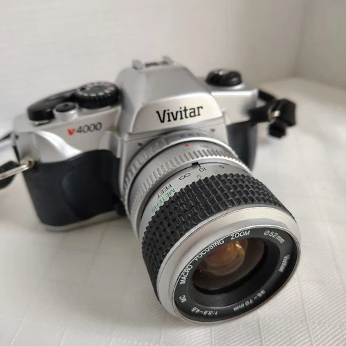 Vivitar V4000 35mm Film SLR Camera + 35-70mm Lens,  NO Battery Cover