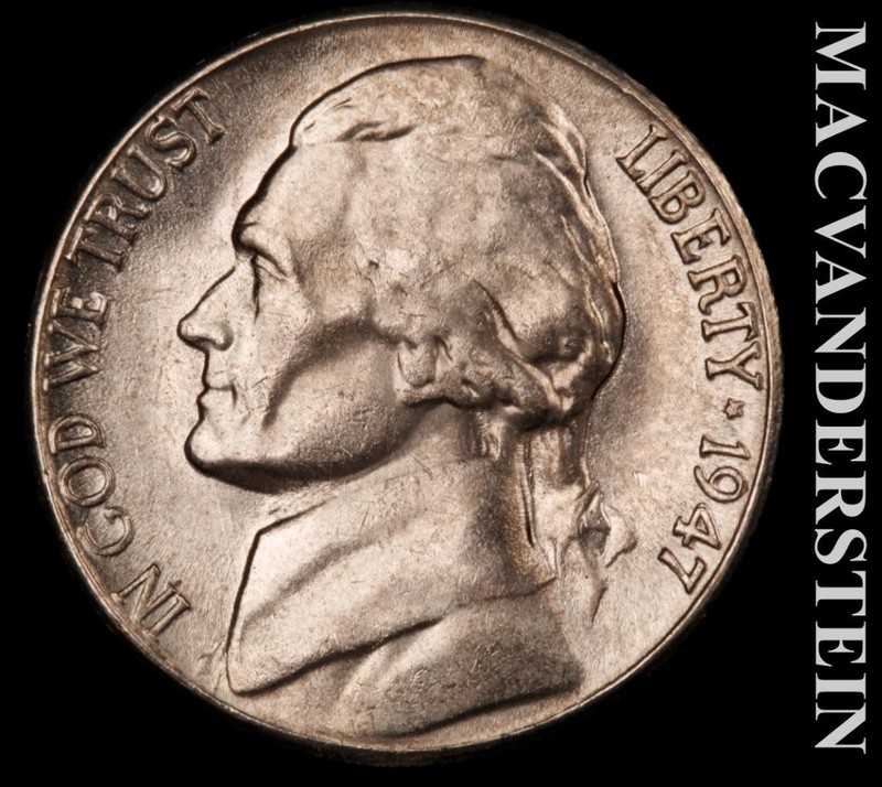 1947-S Jefferson Nickel - Scarce  High Grade  Lustrous  No Reserve  #L5069