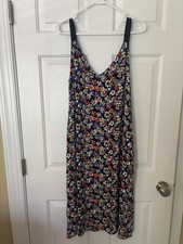 Rag & Bone Estell Dress Blue Floral Crepe Sundress Size Small 90’s Grunge