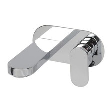 Wall Mounted Bath Filler Tap Single Lever Modern Round Bathroom Brass Faucet