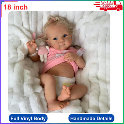 Lifelike Reborn Baby Doll Anatomically Correct Girl 18'' Silicone Full Body Vinyl
