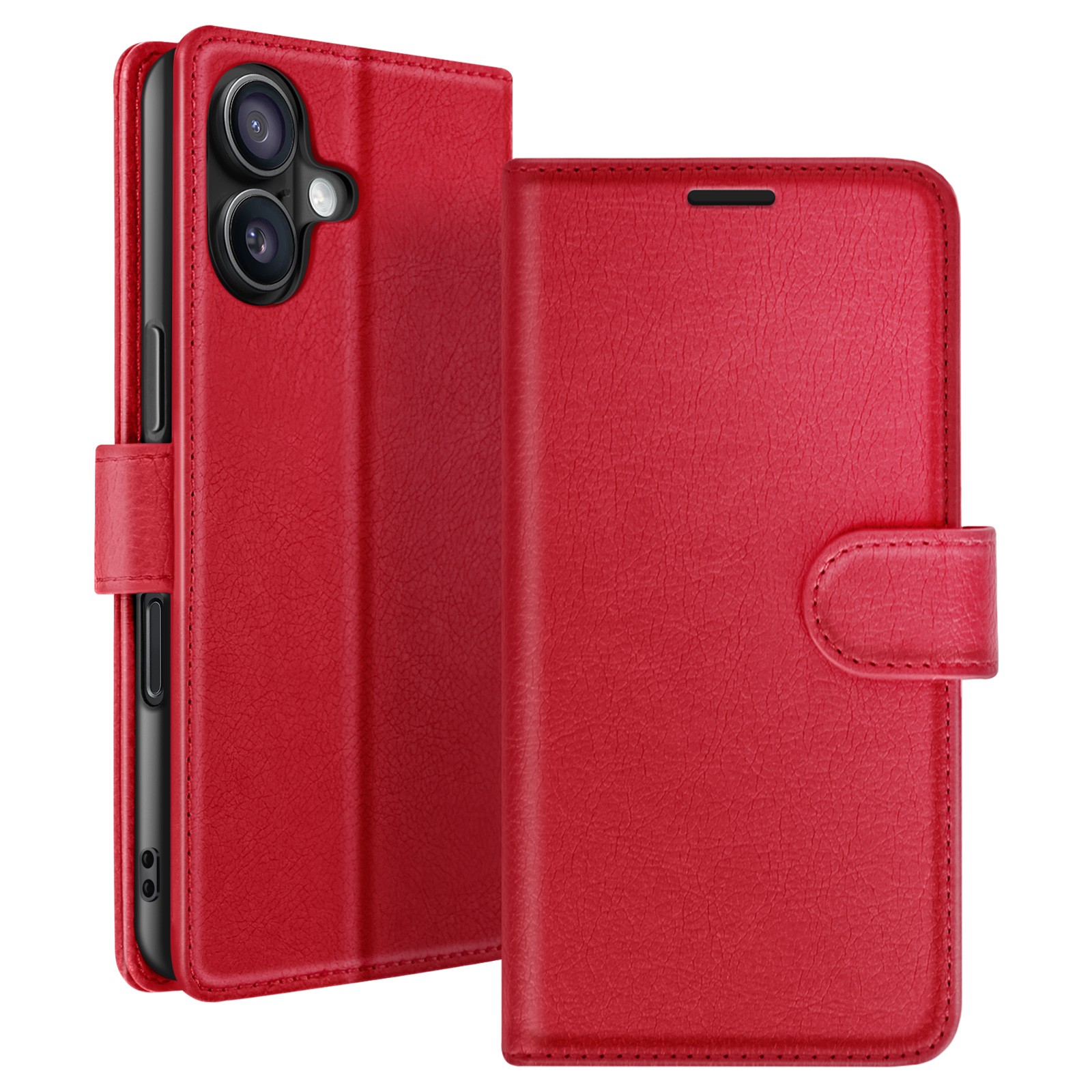 Étui pliable iPhone 16 rouge Zanaé, la protection magnétique raffinée