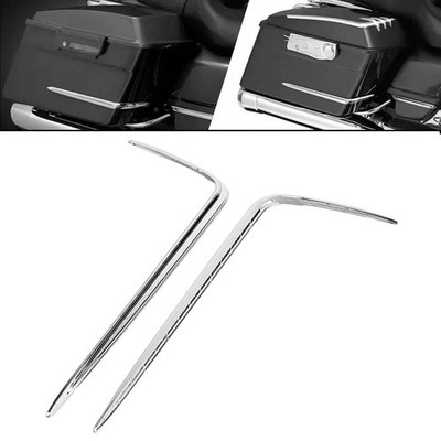 Chrome Hard Saddlebag Lid Accents Trim For Harley Electra Street Tour Glide FLHX