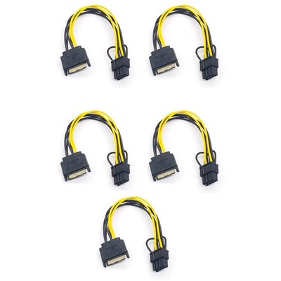 5 StüCke 15 Pin  Stecker auf 8 Pin (6 + 2) PCI-E Strom Versorgungs Kabel 203424
