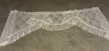 Vintage cream Lace 4 swag corner curtains 2 valances Floral Pattern USA made.