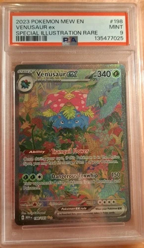 Pokemon TCG Venusaur EX 198/165 SV 151 Special Illustration Rare PSA 9