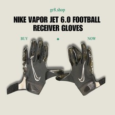 Nike Vapor Jet 6.0 Football Receiver Gloves Black/White Lightweight Grip