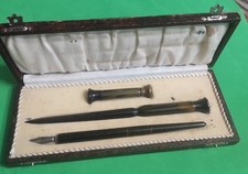 Ancien nécessaire d écriture ( porte-plume - coupe-papier  - tampon )  Art déco