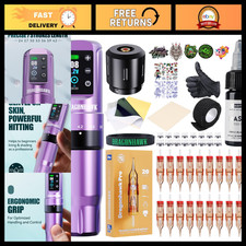 Tattoo Kit with 7 Stroke Settings, 2000mAh Battery, Lightweight  Portable, Purp