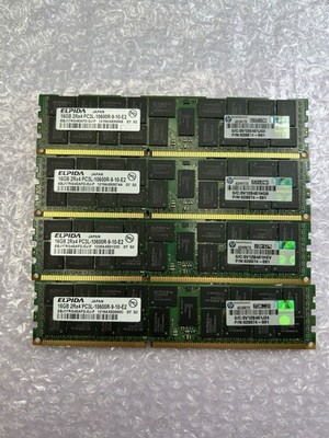 Elpida 64GB 4x16GB PC3L-10600R DDR3 ECC RDIMM Server RAM 628974-081