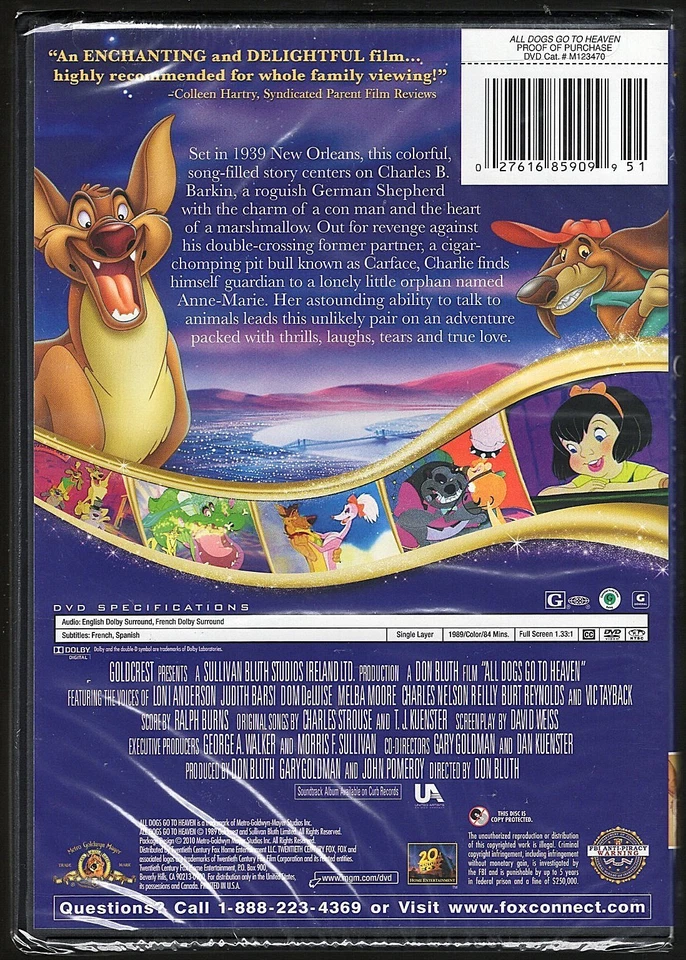 All Dogs Go to Heaven (DVD, 1989) Foto 2 de 2