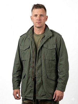 Rothco Jacket Men Green Size XL Olive Drab Field M-65 W/O Liner Full Zip Cotton
