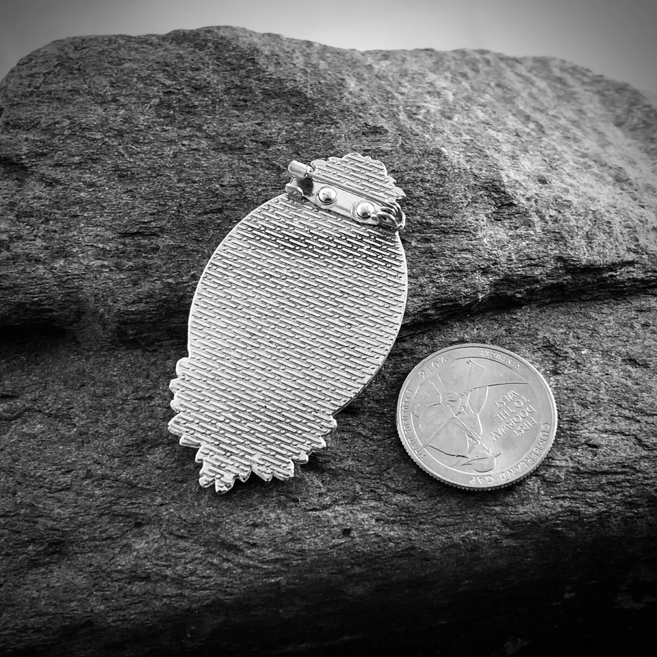 Broche camafeo pavo real prendedor azul turquesa envejecido de colección victoriano plata envejecida Foto 3 de 3