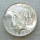 1923 Peace Silver Dollar BU Frosty Bright Luster in saflip #P301