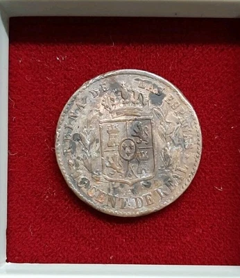 Isabel II 10 Cent de real 1857 Espagne - Photo 1/2