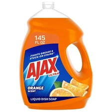 Ajax Ultra Triple Action Dishwashing Liquid Dish Soap, Orange Scent, 145 oz
