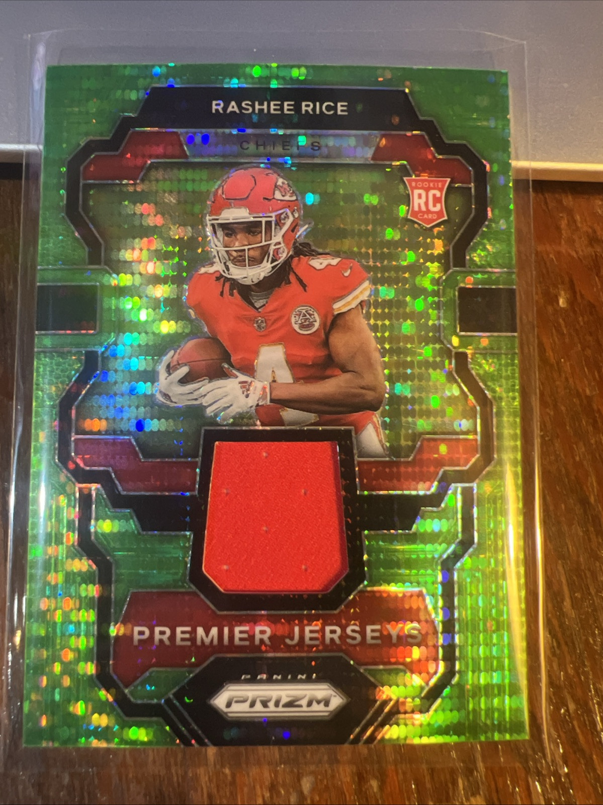 Rashee Rice 2023 Panini Prizm Neon Green Pulsar Premier Jerseys Rookie RC #PJ-RR